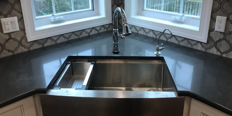 Kitchen sink plumbing installation by Five Star Plumbing and Heating