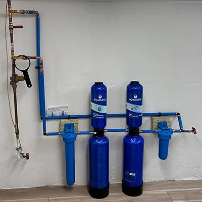 Whole-home water-filtration system installed by Five Star Plumbing and Heating
